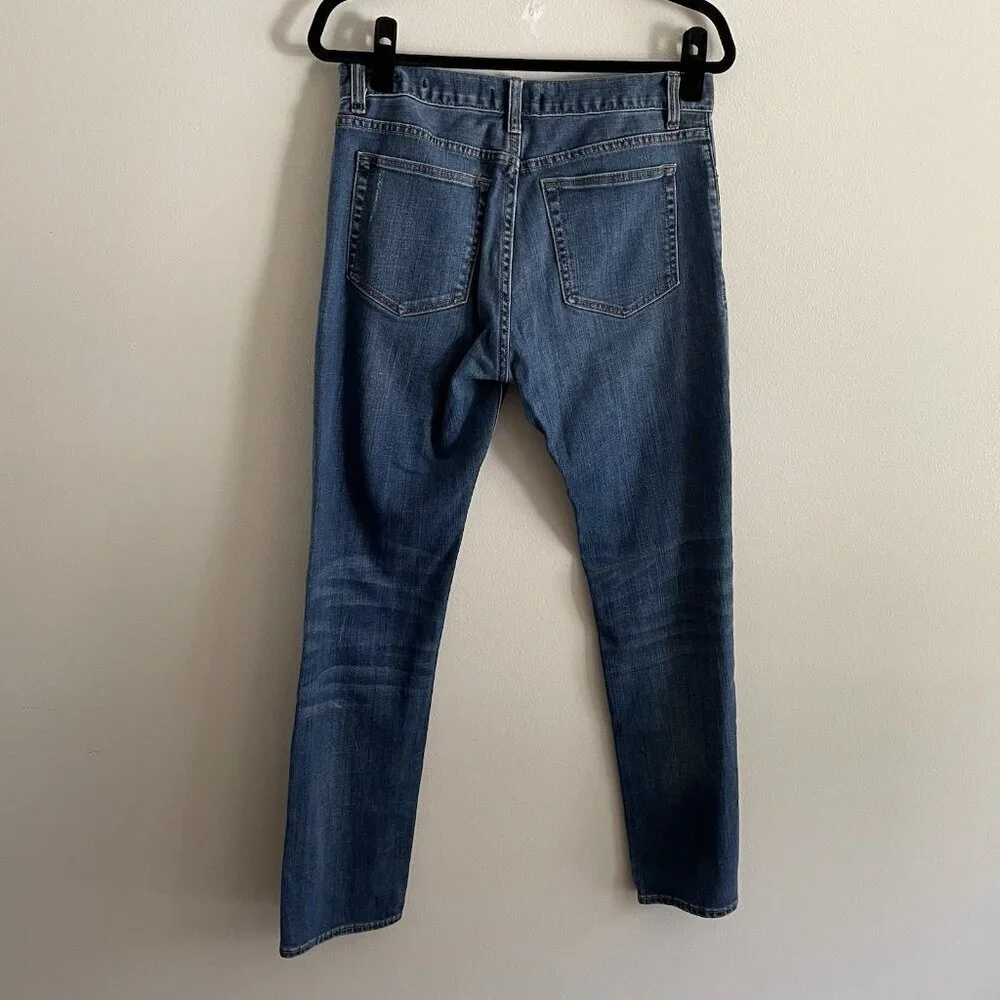 J.Crew Mercantile Men 30X30 Blue Medium Wash Denim Mid Rise Slim Fit Flex Jeans